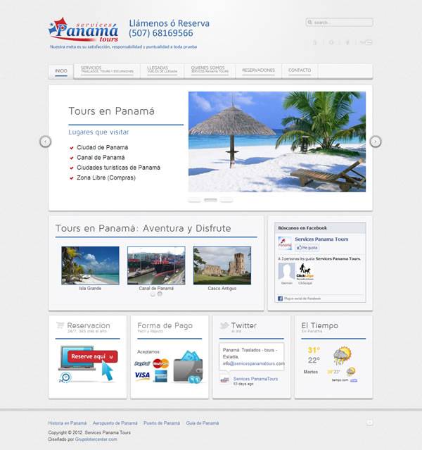 Services Panama Tours Diseño web cms Ciudad de Panama